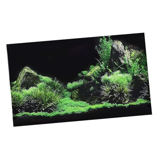 Akozon Aquarium Hintergrund, 55 Gallonen Aquarium Dekoration Aufkleber, DIY Meeresboden Wasser Gras Malerei PVC Aufkleber für Aquarium (91 * 50CM) von Akozon