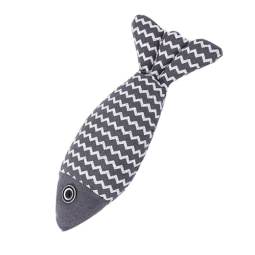 Akozon Fischförmige Katzenornamente, Simulation Langeweile, Linderung, Interaktives Haustier, Katzenminze, Fisch, Kauornamente für Kätzchen, Rot (Grey) von Akozon