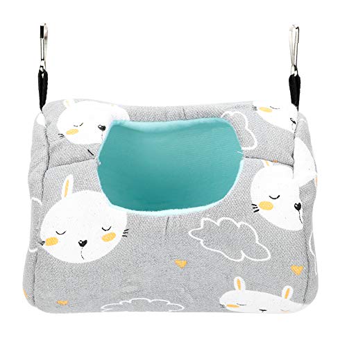 Akozon Four Seasons Canvas Graue Hamster-Hängematte Zum Aufhängen, für Chinchillas, Kleine Haustiere, Graues Kleines Kaninchen (Grauer Hase) von Akozon