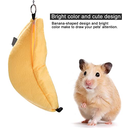 Akozon Hängendes Haustierbett aus Samt in Bananenform, Haustiernesthaus für Hamster, Hängematte (Yellow) von Akozon