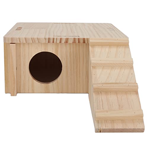 Akozon Hamster-Holzversteck, Mehrzweck-Hamsterhaus aus Holz mit Hoher Dichte und Leiter von Akozon