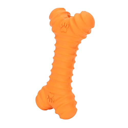 Akozon Hunde-Kauornamente, Welpen-Zahnknochen, Latex-Beißring, Quietschend, Bequemes Kauen für Haustier-Kauer, Orange (ORANGE) von Akozon