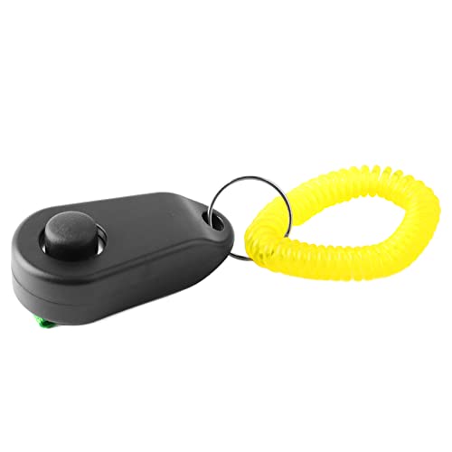 Akozon Hundetrainings-Clicker, Interaktiv, Quietschend, Bequem, Universeller Trainings-Clicker-Ring für Hunde und Katzen, Weißer Hundetrainings-Clicker (Black) von Akozon