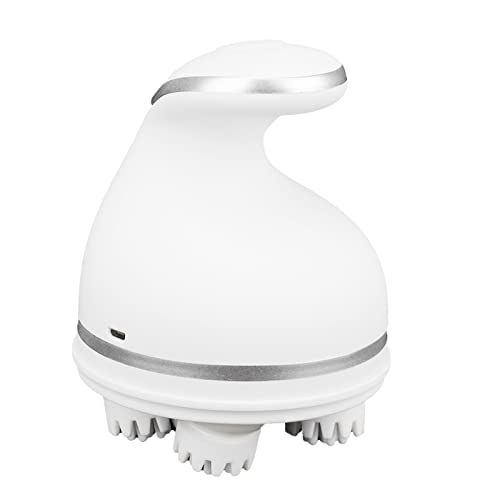 Akozon Katzen-Massagegerät, Haustier-Massagegerät, Intelligentes Haustier-USB-Ladegerät, 3D-Kopfmassage für Katzen, Automatisches Massagegerät (Gebogener Griff weiß) von Akozon