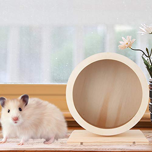 Akozon Leises Laufrad für Hamster, Rennmäuse und Chinchillas – Haustierspielzeug mit Holzständer für Meerschweinchen und Igel – Ultimatives Kleintier-Übungszubehör (Mittel 4,75 l) von Akozon