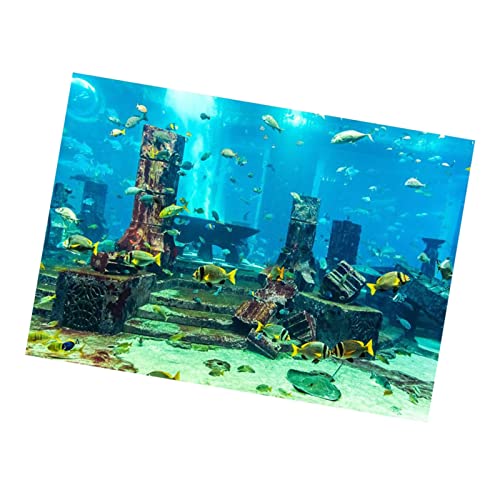 Akozon PVC-Korallen-Aquarium-Hintergrund, Unterwasser-Poster, Aquarium-Wanddekorationsaufkleber, Größe 91 X 50 cm (61 * 30CM) von Akozon