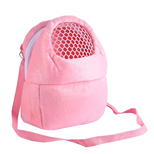 Akozon Tragbare Haustier-Tragetasche für Hamster, Ratte, Igel, Kaninchen und Frettchen – Atmungsaktive Ausgehende Reisehandtasche mit Schultergurt, 20,3 X 25,4 cm in Rosa (Rosa L) von Akozon