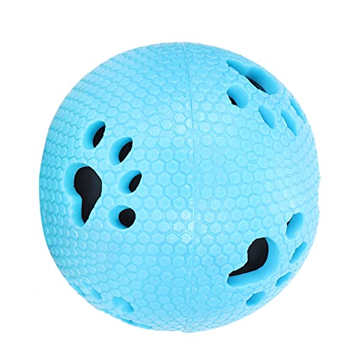 Akozon Waschbarer Outdoor-Ball für Hunde, Sauberes Zahnen, Kauen, Spiky Pet Supply, Waschbarer Outdoor-Ball (Blaue Pfotenabdrücke) von Akozon