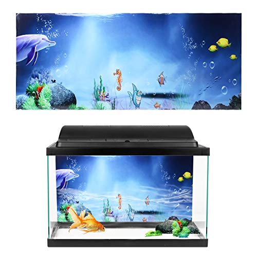 Akozon Wasserdichter Aquarium-Hintergrund-Wandaufkleber, PVC, Selbstklebendes Aquarium-Bild, Dekoration, Wasserdichter Aquarium-Hintergrund (122 * 50CM) von Akozon