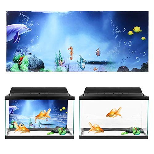 Akozon Wasserdichter Aquarium-Hintergrund-Wandaufkleber, PVC, Selbstklebendes Aquarium-Bild, Dekoration, Wasserdichter Aquarium-Hintergrund (61 * 30CM) von Akozon