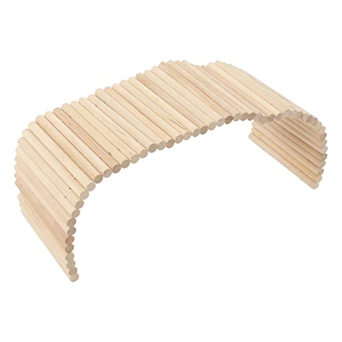 Brücke Zum Verstecken von Haustieren, Klettertunnel für Kaninchen, Meerschweinchen, Hamster, Brücke für Haustiere, Sicher aus Holz, Biegsam, für Kleine Hamster, aus Holz (15 * 50CM) von Akozon