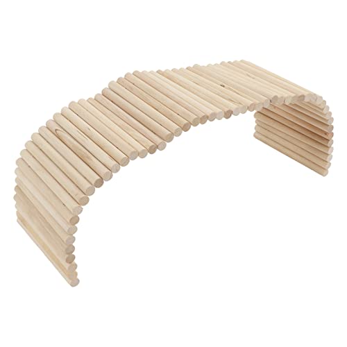 Akozon Brücke Zum Verstecken von Haustieren, Klettertunnel für Kaninchen, Meerschweinchen, Hamster, Brücke für Haustiere, Sicher aus Holz, Biegsam, für Kleine Hamster, aus Holz (15 * 60CM) von Akozon