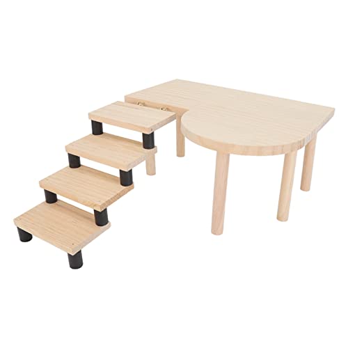 Hamster-Holzplattform und Treppe, Exquisite, Gesunde, Niedliche Haustierplattform mit Leiter für Kleine Haustiere, Hamster, Meerschweinchen von Akozon