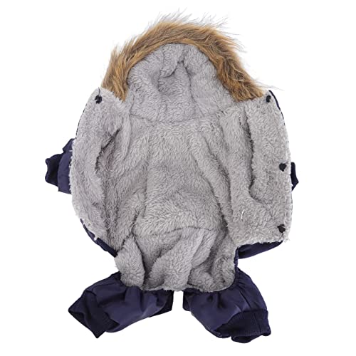 Hunde-Kapuzenpullover, Wintermäntel, Modische, Niedliche, Verdickte Herbst-Winter-Hunde-Winterjacke für Kleine und Mittelgroße Hunde, Blauer Hunde-Kapuzenpullover für den Winter von Akozon