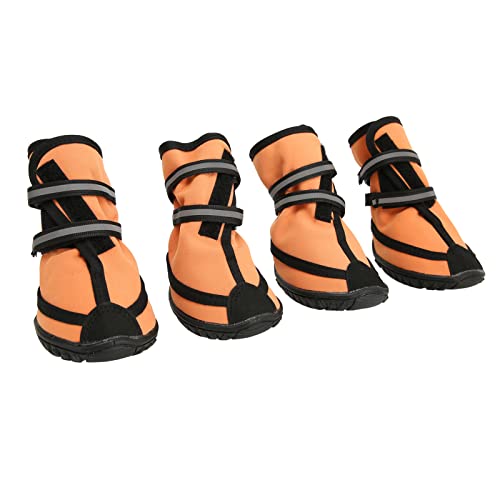 Akozon Hundestiefel, Stiefel, Verstellbare Outdoor-Schuhe, Pfotenschutz für Mittelgroße und Große Hunde, Wasserdicht, Verhindern Verrutschen, Reflektierend (L) von Akozon