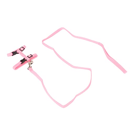 Katzengeschirr-Set, Ausbruchsicher, Verstellbar, Leicht, Kätzchen-Brustgeschirr mit Zugseil für Spaziergänge Im Freien, Rosa, Professionelles Zubehör für den Einsatz (PINK) von Akozon