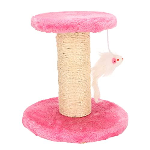 Akozon Kratzbaum für Katzen, Interaktiv, Weicher Plüsch, 2 Lagen Sisalseil, Kratzbaum für Katzen, Kätzchen, Blau, Professionelles Zubehör für den Einsatz (PINK) von Akozon