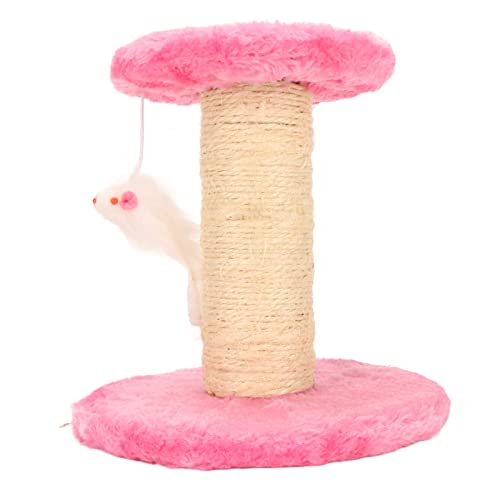 Kratzbaum für Katzen, Interaktiv, Weicher Plüsch, 2 Lagen Sisalseil, Kratzbaum für Katzen, Kätzchen, Blau, Professionelles Zubehör für den Einsatz (PINK) von Akozon