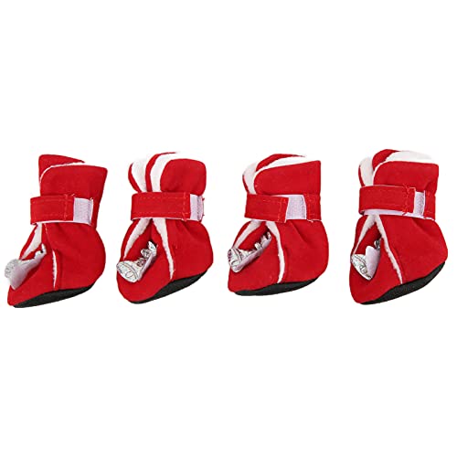 Rote Winter-Hundeschuhe und -Stiefel, Niedliche Weihnachtsmann-Welpen-Sneaker für Kleine und Mittelgroße Hunde (XL) von Akozon