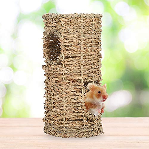 Sommer Atmungsaktiver Hamstertunnel Gras Eichhörnchen Chinchilla Haustiernest Hauszubehör Sommer Atmungsaktiver Hamster von Akozon