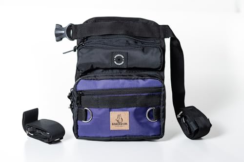 AkraCreations - Hundetraining, 1 Tasche, Leckerli-Oberschenkeltasche mit abnehmbarer isolierter Hülle und mehreren Fächern, Farbe: Schwarz (lila) von AkraCreations