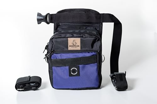 AkraCreations - Hundetrainings-Oberschenkel-Leckerli-Tasche mit abnehmbarer isolierter Hülle und mehreren Fächern, Farbe: Schwarz (lila) von AkraCreations