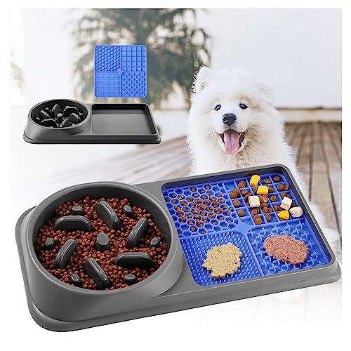 Slow Feeder Hund, Labyrinth Interaktive Slow Feedernapf Schleckmatte Hund,für Linderung von Hundeangst Langsame Fütterung Hundenapf, Für Kleine, Mittelgroße Und Große Rassen,B-Black von Alacritua