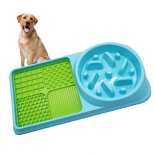 Slow Feeder Hund, Labyrinth Interaktive Slow Feedernapf Schleckmatte Hund,für Linderung von Hundeangst Schlingnapf Hunde, Für Kleine, Mittelgroße Und Große Rassen,B-Blue von Alacritua