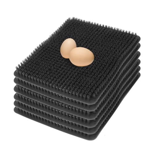 Aladeno 6 Stück Hühner-Nistkasten-Pads, waschbare Kunststoff-Nistkasten-Einlagen, Hühnereinstreu für Hühnerstall, Eier, PE-Hühner-Legekästen, 34,9 x 31,8 cm (Black) von Aladeno