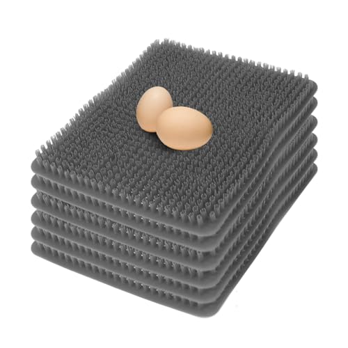 Aladeno 6 Stück Hühner-Nistkasten-Pads, waschbare Kunststoff-Nistkasten-Einlagen, Hühnereinstreu für Hühnerstall, Eier, PE-Hühner-Legekästen, 34,9 x 31,8 cm (Gray) von Aladeno