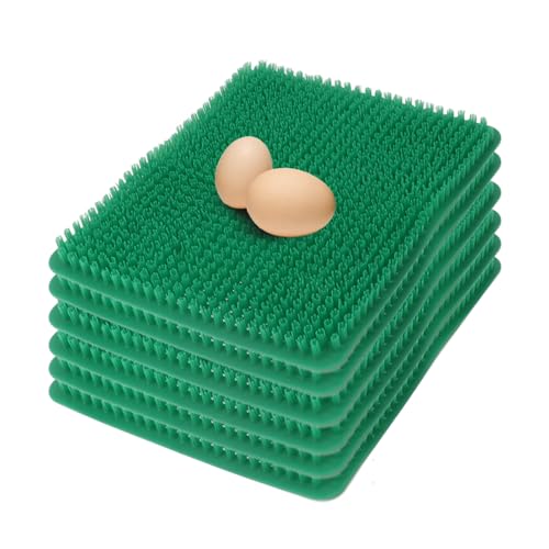Aladeno 6 Stück Hühner-Nistkasten-Pads, waschbare Kunststoff-Nistkasten-Einlagen, Hühnereinstreu für Hühnerstall, Eier, PE-Hühner-Legekästen, 34,9 x 31,8 cm (Green) von Aladeno