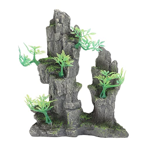 Aladeno Aquarium Berg Ornament Simulation Landschaft Harz Aquarium Steingarten Dekoration Aquarium Ornamente Aquarium Bergblick Stein Ornament für Aquarium von Aladeno