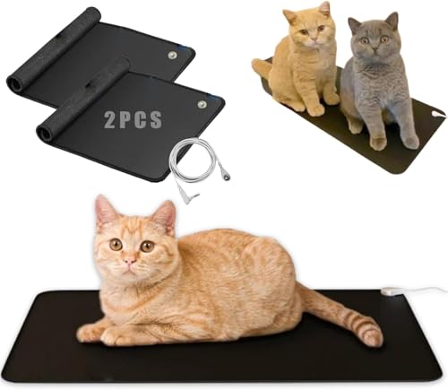 Groundpaws Matte, Bodenpfotenmatte, Erdpfoten-Erdungsmatte für Katzen, Erdungsmatte, Erdungsmatte für Katzen, Erdungsmatten-Set für Bett, Schreibtisch, Fuß, Schlaf, Haustier (2 Stück) von Alapek