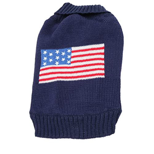 Alasum Haustierkleidung Mit Amerikanischer Flagge Warmer Winterpullover Modische Weihnachtskleidung Für Hündchen (Größe XXS) von Alasum