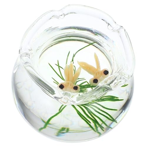 Alasum Mikro-landschaftsglas-Aquarium Schüssel Dekorationen Für Aquarien Künstlich Fischfilter Anlage Luft Panzer Tauchfähig Aquarium Licht Gefälscht Miniatur Tiere Harz Yellow von Alasum