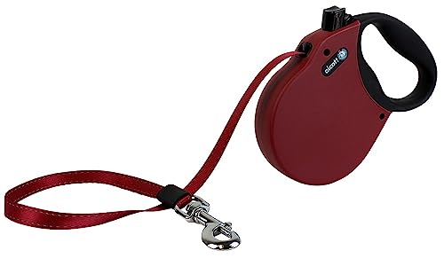 Alcott 5431-RLSHPW Abenteuer Rolleinen für Hunde Gurtleine 5 m lang Reflektstreifen im Gurt mit soft grauer Griff L rot, 50 kg von alcott