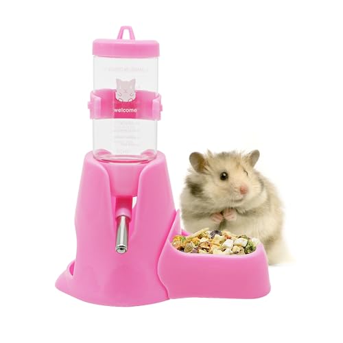 Aleker Hamster-Wasserflasche mit Ständer, 80 ml, Meerschweinchen-Wasserflasche, tropffrei, automatischer Futterspender für Meerschweinchen, Ratten, Kaninchen, Rennmäuse, Chinchilla, Kleintiere von Aleker