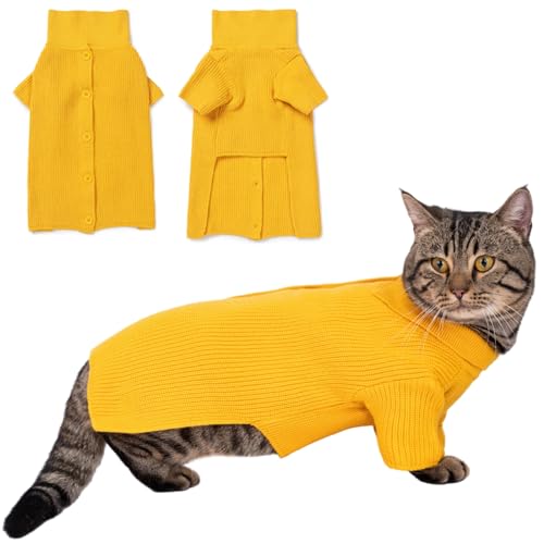 Haustierkleidung, Hundepullover, niedlich, gestrickt, für Welpen, Winter, warm, für Katzen und Hunde, Gelb, Größe XL von Alessia Cara