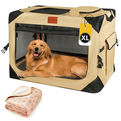 AlfaTok Faltbare Hundebox, tragbare Hundekäfige für XLarge Large Medium Small Dogs, Foldable Dog Travel Crate Soft Side Soft Dog Cage Zwinger von AlfaTok