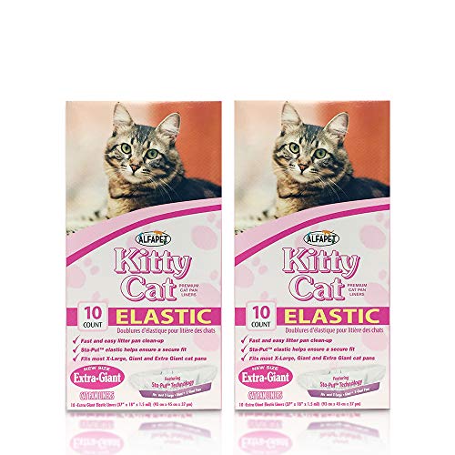 Alfapet Kitty Katze pfanne wegwerf, Elastic Liners- Giant Size wurf Boxen- mit sta-Put Technik, 10 GRAF, 2er-Pack von Alfapet