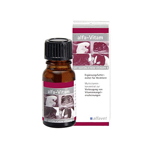 alfavet alfa-Vitam, 10ml, Multi Vitaminkonzentrat zur Vorbeugung von Vitaminmangelerscheinungen, Ergänzungsfuttermittel für Vögel, Kleinnager, Reptilien von Alfavet