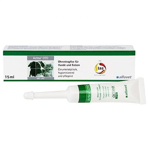 Alfavet Actea OTO, zur Pflege und Reinigung des äußeren Gehörgangs von Hund und Katze, Ohrentropfen, Emulsion 15ml von Alfavet