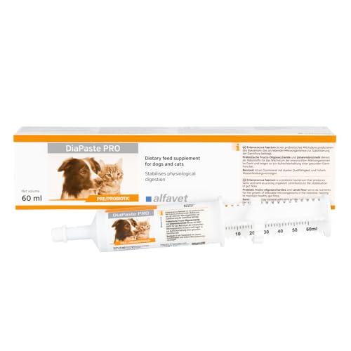 Alfavet DiaPaste Pro mit Injektor | 60 ml | Diät-Ergänzungsfuttermittel für Hunde und Katzen | Prä-/Probiotikum zur Stabilisierung der physiologischen Verdauung & der Darmflora Alfavet DiaPaste Pro mit Injektor | 60 ml | Diät-Ergänzungsfuttermittel für Hunde und Katzen | Prä-/Probiotikum zur Stabilisierung der physiologischen Verdauung & der Darmflora von Alfavet