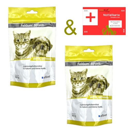 Alfavet FeliGum Struvit 2x160g Hund Katze unterst. Auflösung von Struvitsteinen von Alfavet