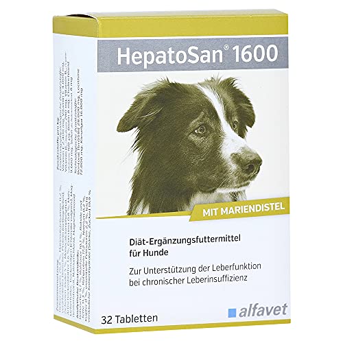Alfavet HepatoSan 1600, unterstützt den Leberstoffwechsel, Nahrungsergänzung für Hunde, 32 Tabletten à 1600mg von Alfavet