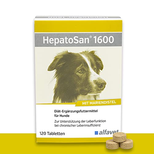 Alfavet HepatoSan 1600, unterstützt den Leberstoffwechsel, Nahrungsergänzung für Hunde, 120 Tabletten à 1600mg von Alfavet