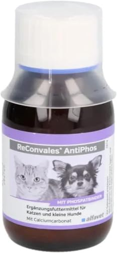 Alfavet ReConvales AntiPhos | 90 ml | Ergänzungsfuttermittel für Katzen und kleine Hunde | Versorgung mit Vitaminen und Spurenelementen | Mit Phosphatbinder und Calciumcarbonat von Alfavet