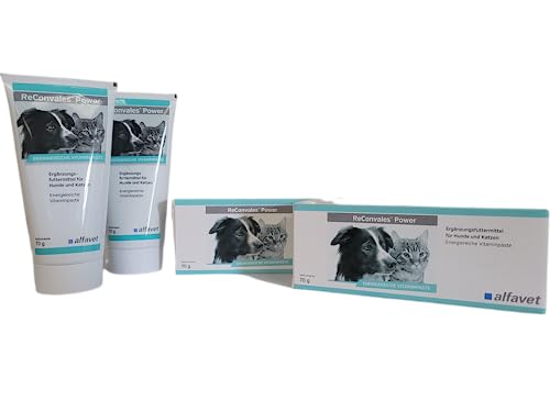 Alfavet ReConvales Power, Doppelpack, Diätergänzungsfuttermittel für Hunde und Katzen, Päppelpaste bei Untergewicht, Tube, 2 x 70g von Alfavet
