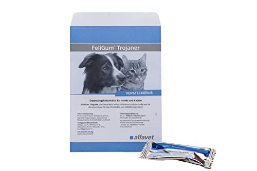 alfavet FeliGum Trojaner 6 x 10 g –– Formbare Leckerli zum Verstecken von Tabletten – Schmackhafte Snacks für einfache & stressfreie Medikamentengabe – Ergänzungsfuttermittel für Katzen & Hunde von Alfavet