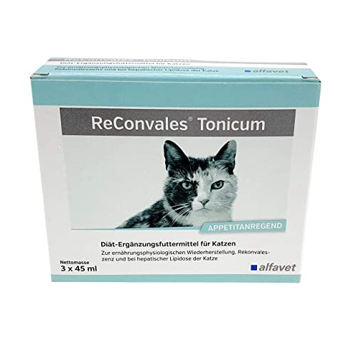 Alfavet ReConvales Tonicum Katze, 3 x 45ml, appetitanregendes Ergänzungsfuttermittel zur Rekonvaleszenz und bei Untergewicht von Alfavet